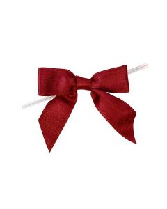 Bows Pre-tied Metallic Scarlet 8,9 cm (25 pieces) [MBOWSC]