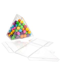 Plastic Gift Boxes Triangular 7.6x4.1x6.4cm Crystal Clear (25 pieces) [FS355]