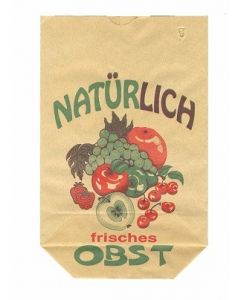 Kreuzbodenbeutel mit Obstdruck - 60 grs (Inhalt 1 kg) 16,5x26cm (100 Stück) [PAK1626B]