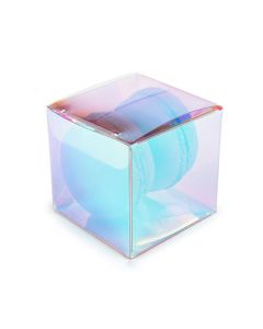 Plastic Gift Boxes 5,1x5,1x5,1 cm Iridescent with Autolock Bottom (25 pieces) [PLB104I]