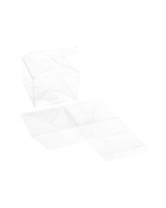 Plastic Gift Boxes 10.2x10.2x7.6cm Crystal Clear Autolock Bottom (25 pieces) [PLB333]