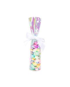 Plastic Bags round Bottom Iridescent 5,1x25,4 cm with paper insert (50 pieces) [RPBGH1]