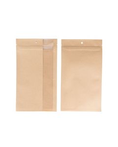 Grip Seal Bags Kraft With Vertical Window 12.7x20.8 cm (100 pieces) [HZBV6K]