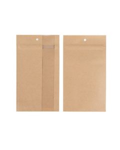Grip Seal Bags Kraft With Vertical Window 10.2x16.5 cm (100 pieces) [HZBV5K]