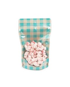 Stand Up Pouches Transparent/Pastel Blue Plaid 13x7,9x20,6 cm (25 pieces) [ZBGSW3BLP]