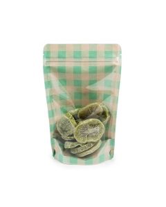 Stand Up Pouches Kraft/Pastel Green Plaid 13x7,9x20,6 cm (25 pieces) [ZBGSW3GR]