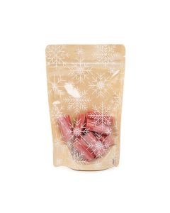 Stand Up Pouches Kraft/White Snowflakes 13x7,9x20,6 cm (25 pieces) [ZBGSW3KS]