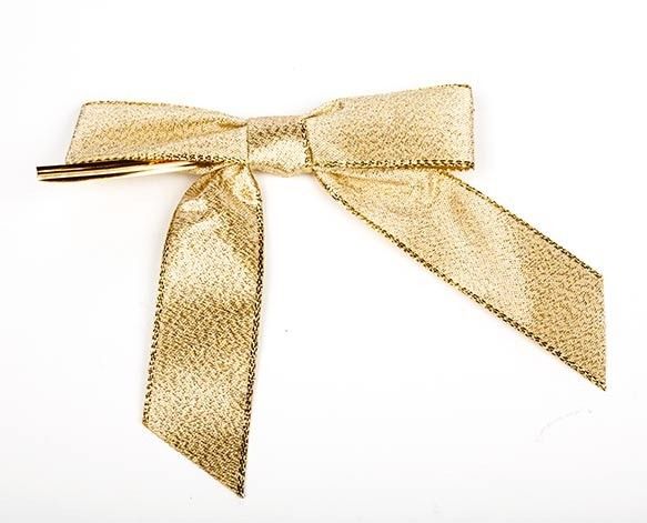 Metallic Gold Pre-tied Bow 2.2cm (100 Pieces) [BOW7MG]