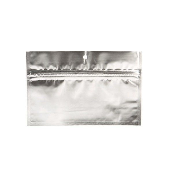 Silver Metallized Hanging Zipper Barrier Bags 15.2 x 7 cm (100 Pieces) [HZBB2MS]