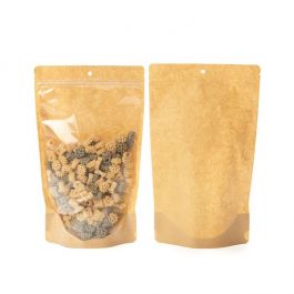 Stand Up Pouches Transparent/Kraft 17,1x8,9x28,6cm With Hanghole (100 Pieces) [ZBGKC4H]