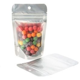 Stand Up Pouches Transparent/Silver 8x5x13cm | 28 grams with hang hole (100 pieces) [ZBGS1H]