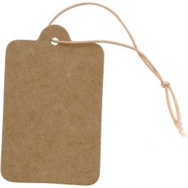 Gift Tags, size 25x40 mm, light brown, 100pcs [HOB01273]