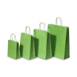 Paper Carrier Bags Green 18+8x22cm Kraft 90 grams (50 pieces) [PAM1822GR]