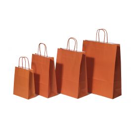 Paper Carrier Bags Orange 26+12x35cm Kraft 90 grams (50 pieces) [PAM2635OR]