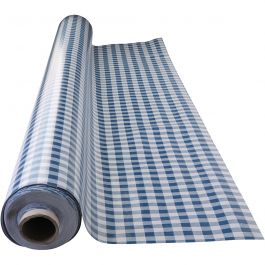 Wax tablecloth, check, W: 140 cm, blue, white, 1 rm [HOB-8055900]