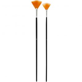 Gold Line Brushes, Fan, no. 4+8, W: 35+45 mm, long handles, 2 pc/ 1 pack [HOB-100279]