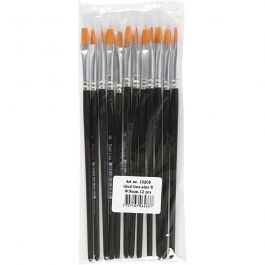 Gold Line Brushes, flat, no. 12, 6 pc/ 1 pack [HOB-10212]