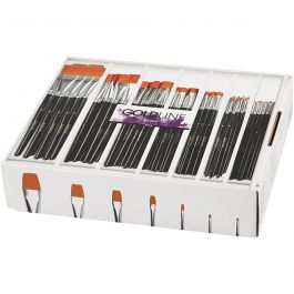 Gold Line Brushes, flat, no. 0+2+4+8+12+16+20, W: 2-24 mm, 84 pc/ 1 pack [HOB-10248]