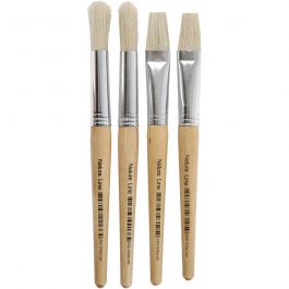 Kids Paint Brushes, W: 15 mm, 4 pc/ 1 pack [HOB-10347]