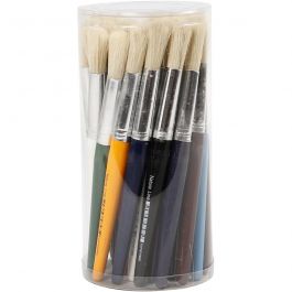 Kids Paint Brushes, round, L: 19 cm, W: 15 mm, 30 pc/ 1 pack [HOB-10350]