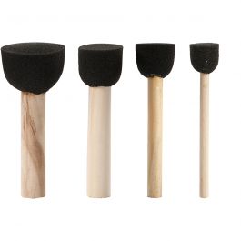 Foam Stencil Brushes, D: 13+20+25+35 mm, 4 pc/ 1 pack [HOB-104090]