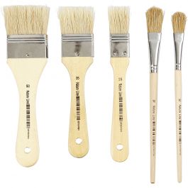 Varnish Brushes, W: 13+17+25+35+50 mm, 10 pc/ 1 pack [HOB-10488]