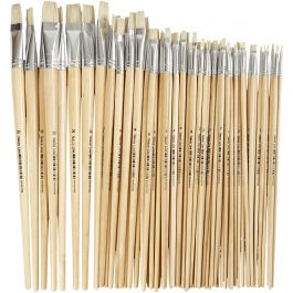 Nature Line Brushes, no. 1-20, W: 5-19 mm, long handles, 64 pc/ 1 pack [HOB-10549]