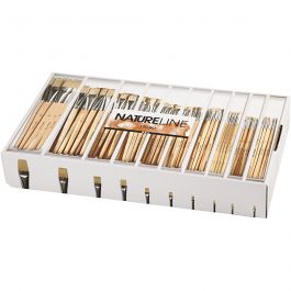 Nature Line Brushes, no. 00, 0, 1, 2, 4, 8, 12, 14, 20, 22, short handles, 120 pc/ 1 pack [HOB-10648]