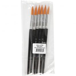 Gold Line Brushes, round, no. 22, W: 8 mm, 6 pc/ 1 pack [HOB-10722]