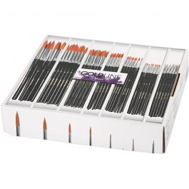 Gold Line Brushes, round, no. 1+2+4+8+12+18+22, W: 2-8 mm, 84 pc/ 1 pack [HOB-10748]