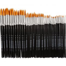 Gold Line Brushes, round, no. 0+1+2+4+8+12+18+22, W: 1,5-8 mm, 36 pc/ 1 pack [HOB-10749]