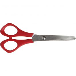 School Scissors, L: 14 cm, rund, left, 1 pc [HOB-11214]