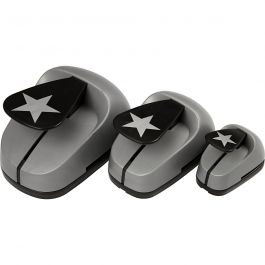 Craft Punch Set, star, size 25+49+75 mm, 3 pc/ 1 pack [HOB-11288]