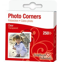Photo Corners, clear, W: 10 mm, 250 pc/ 1 pack [HOB-11597]
