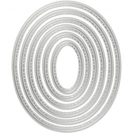 Die Cut and Embossing Folder, oval, size 5x3-12x10 cm, 1 pc [HOB-117490]