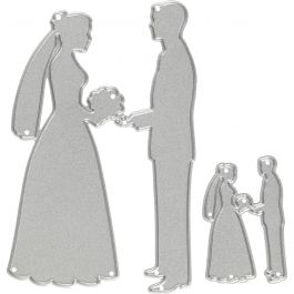 Die Cut, wedding couples, size 52x81+23x35 mm, 1 pc [HOB-118008]