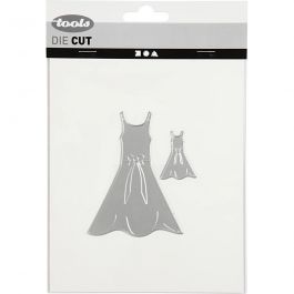 Die Cut, dresses, size 27x35+26x90 mm, 1 pc [HOB-118010]