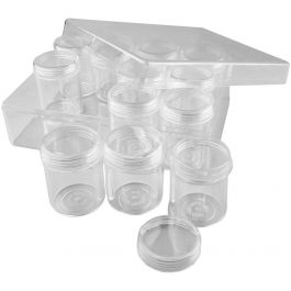 Storage Containers, H: 47 mm, D: 37 mm, 35 ml, 12 pc/ 1 set [HOB-13189]