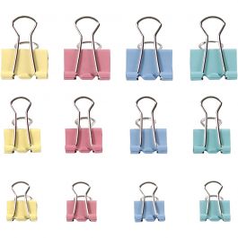 Foldback Clips, pastel colours, W: 15-19-25 mm, 30 asstd./ 1 pack [HOB-14202]