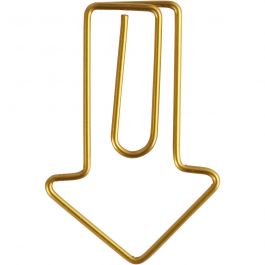 Metal Paperclips, gold, arrow, size 40x25 mm, 6 pc/ 1 pack [HOB-14211]