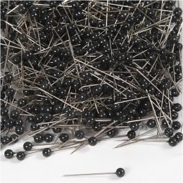 Map Pins, black, L: 25 mm, D: 4 mm, 1000 pc/ 1 pack [HOB-14251]