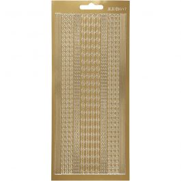 Stickers, gold, borders, 10x23 cm, 1 sheet [HOB-170021]