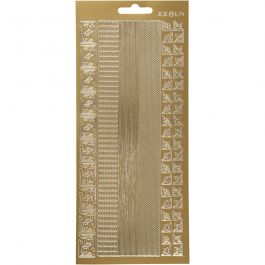 Stickers, gold, borders, 10x23 cm, 1 sheet [HOB-170023]