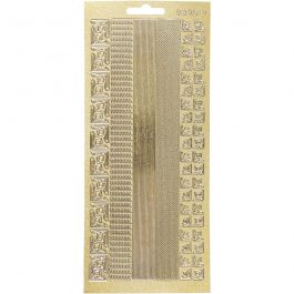 Stickers, gold, borders, 10x23 cm, 1 sheet [HOB-170024]
