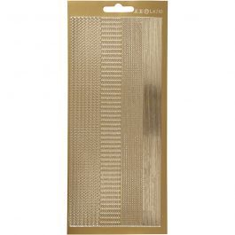 Stickers, gold, borders, 10x23 cm, 1 sheet [HOB-170028]