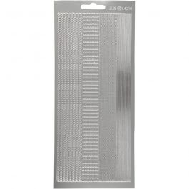 Stickers, silver, borders, 10x23 cm, 1 sheet [HOB-170029]