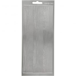 Stickers, silver, borders, 10x23 cm, 1 sheet [HOB-170048]