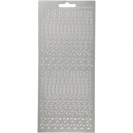Stickers, silver, stars, 10x23 cm, 1 sheet [HOB-170112]