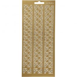 Stickers, gold, corners, 10x23 cm, 1 sheet [HOB-170117]