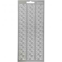 Stickers, silver, corners, 10x23 cm, 1 sheet [HOB-170118]